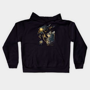 cat in space Kids Hoodie